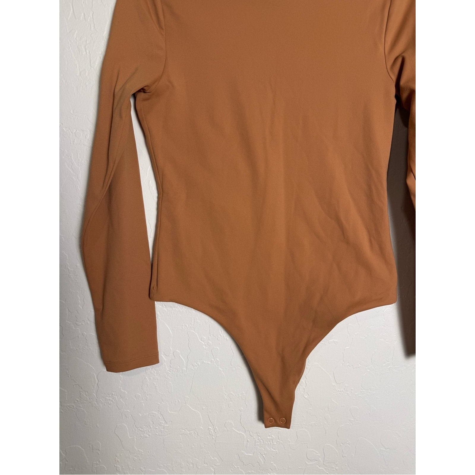 Nuuds Crewneck Long Sleeve Bodysuit Cinnamon Brown Tan — image 5 of 8
